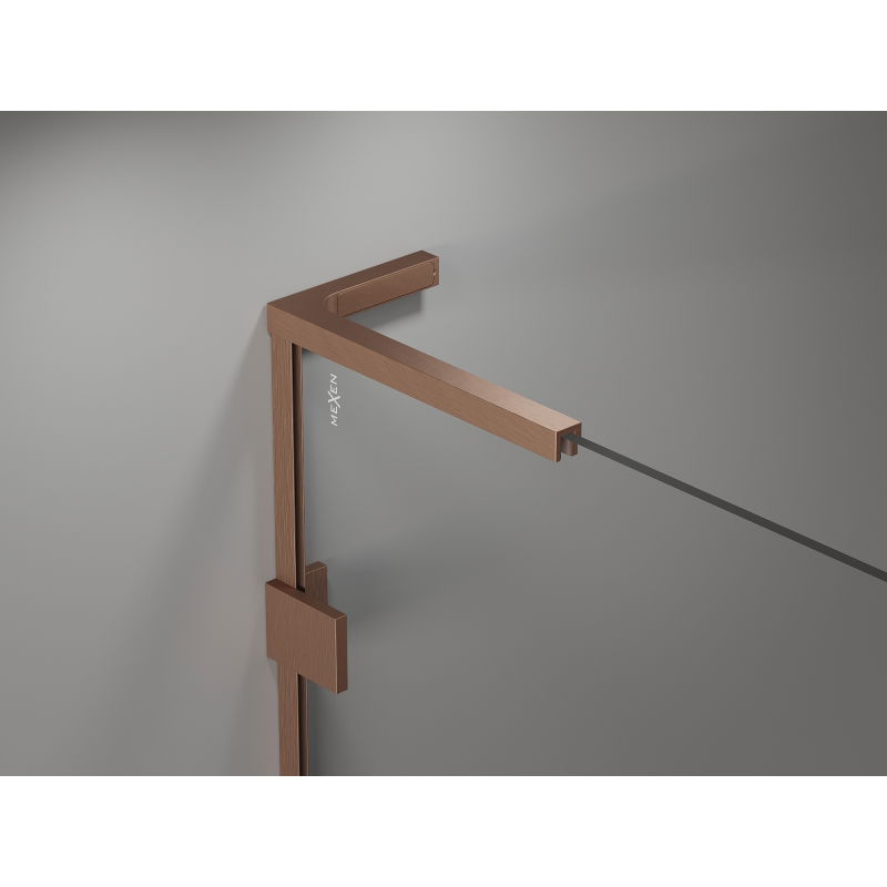 Mexen Lunar L kairiosios pusės dušo durys 155 cm, permatomos, šlifuotas varis - 834SL-155-050-65-00-L