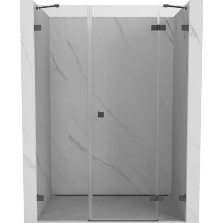 Mexen Lunar atveriamos dešinės pusės dušo durys 150 cm, skaidrios, šepetėto ginklų pilkumo - 834S-150-050-66-00-P