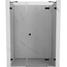 Mexen Lunar dešinės pusės dušo durys atidaromos 130 cm, permatomos, juodos - 834S-130-050-70-00-P