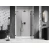 Mexen Lunar dešinės pusės dušo durys atidaromos 130 cm, permatomos, juodos - 834S-130-050-70-00-P