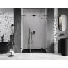 Mexen Lunar dešinės pusės dušo durys atidaromos 130 cm, permatomos, juodos - 834S-130-050-70-00-P