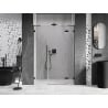 Mexen Lunar dešinės pusės dušo durys atidaromos 130 cm, permatomos, juodos - 834S-130-050-70-00-P