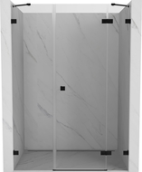 Mexen Lunar dešinės pusės dušo durys, 155 cm, skaidrios, juodos - 834S-155-050-70-00-P