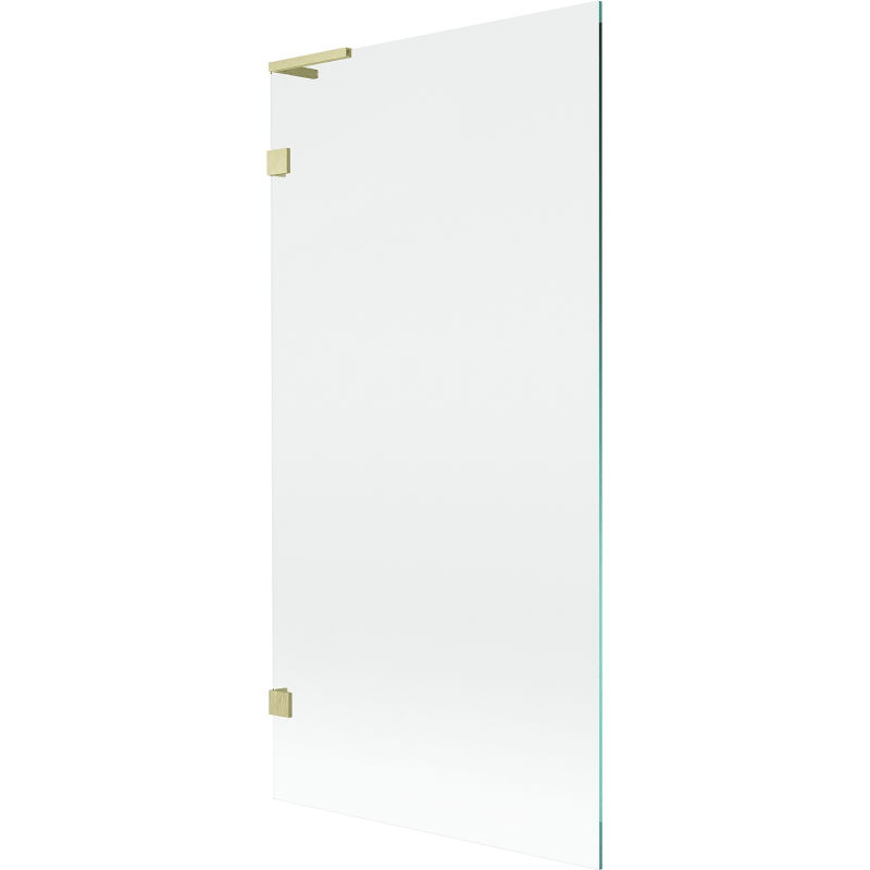 Mexen Lunar L vonios ekrano pertvara, 1-durų, 90 x 150 cm, permatomas, auksinis šepečiuotas - 897L-090-000-55-00