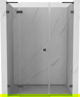 Mexen Lunar L kairioji dušo duris, atveriamos, 155 cm, skaidrus, šlifuotas gun gray - 834SL-155-050-66-00-L