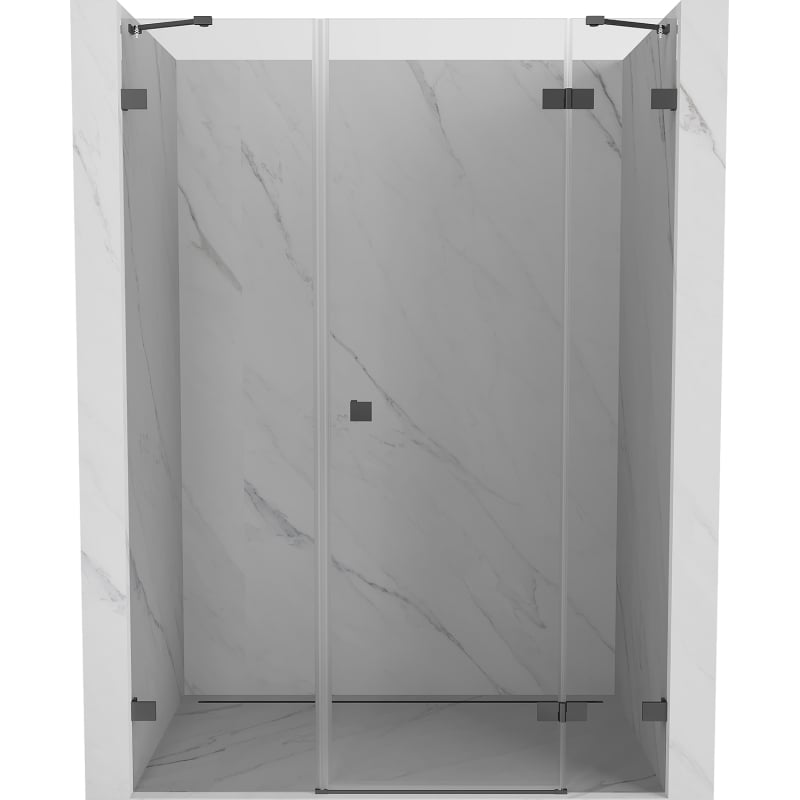 Mexen Lunar dešinės pusės dušo durys, 160 cm, skaidrios, ginklų metalo spalvos - 834S-160-050-95-00-P
