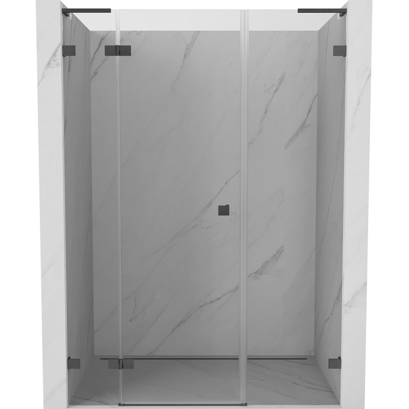Mexen Lunar L kairės pusės dušo durys, varstomos 160 cm, permatomos, matinės ginklų pilka - 834SL-160-050-66-00-L