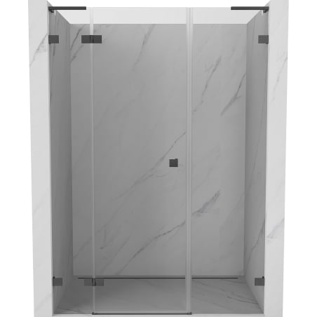Mexen Lunar L kairės pusės dušo durys, varstomos 160 cm, permatomos, matinės ginklų pilka - 834SL-160-050-66-00-L