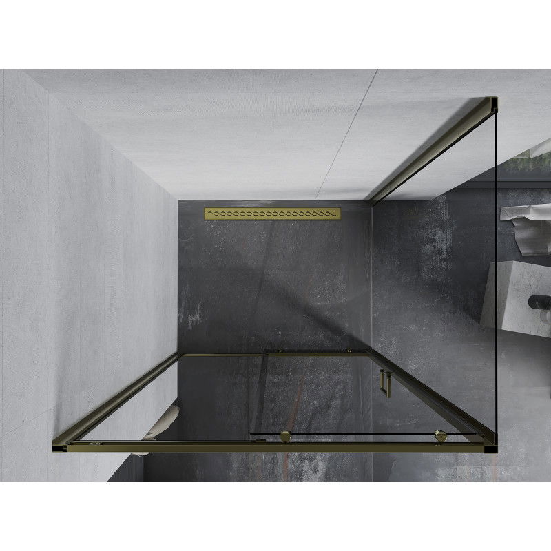 Mexen Apia stumdomas dušo kabinas 125 x 70 cm, skaidrus, auksinis - 840-125-070-50-00