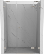 Mexen Lunar dešinės pusės atveriamos dušo durys 130 cm, permatomos, šlifuotas nikelis - 834S-130-050-97-00-P