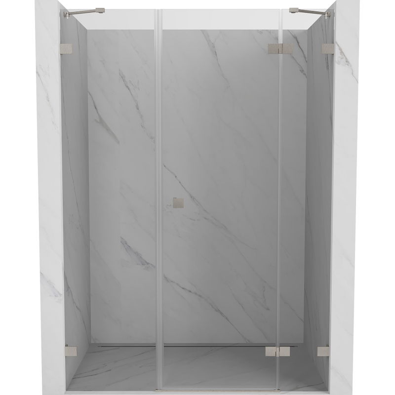 Mexen Lunar dešinėje pusėje varstomos dušo durys 150 cm, skaidrios, šlifuotas nikelis - 834S-150-050-97-00-P