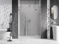 Mexen Lunar dešinės pusės dušo durys atveriamos 160 cm, permatomos, matinė nikelis - 834S-160-050-97-00-P