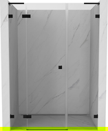 Mexen Lunar L kairiųjų durų dušo durys 130 cm, permatomos, juodos - 834SL-130-050-70-00-L
