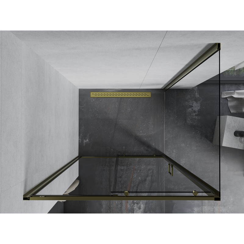 Mexen Apia stumiama dušo kabina 130 x 70 cm, skaidri, auksinė - 840-130-070-50-00