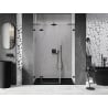 Mexen Lunar L kairiosios pusės dušo durys 140 cm, permatomos, juodos - 834SL-140-050-70-00-L