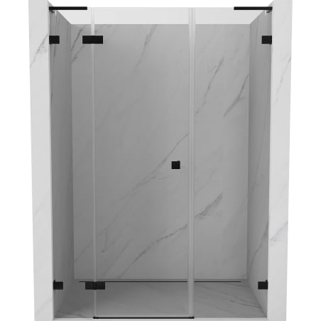 Mexen Lunar L kairiosios pusės varstomos dušo durys 160 cm, skaidrios, juodos - 834SL-160-050-70-00-L