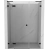 Mexen Lunar L kairiosios pusės varstomos dušo durys 160 cm, skaidrios, juodos - 834SL-160-050-70-00-L