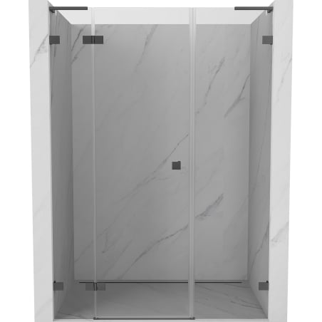 Mexen Lunar L kairiosios pusės dušo durys, 155 cm, permatomos, ginkluotas metalas - 834SL-155-050-95-00-L