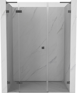 Mexen Lunar L kairiosios pusės dušo durys, 155 cm, permatomos, ginkluotas metalas - 834SL-155-050-95-00-L