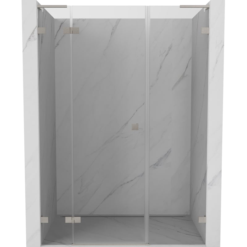 Mexen Lunar L kairūs atveriamos dušo durys 120 cm, skaidrios, šlifuotas nikelis - 834SL-120-050-97-00-L
