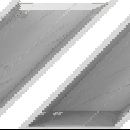 Mexen Lunar L kairiųjų puspriekinių dušo durų, 135 cm, permatomos, šlifuotas nikelis - 834SL-135-050-97-00-L