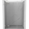 Mexen Lunar L kairiųjų spinta dušo durys 135 cm, skaidrios, šlifuotas nikelis - 834SL-135-050-97-00-L