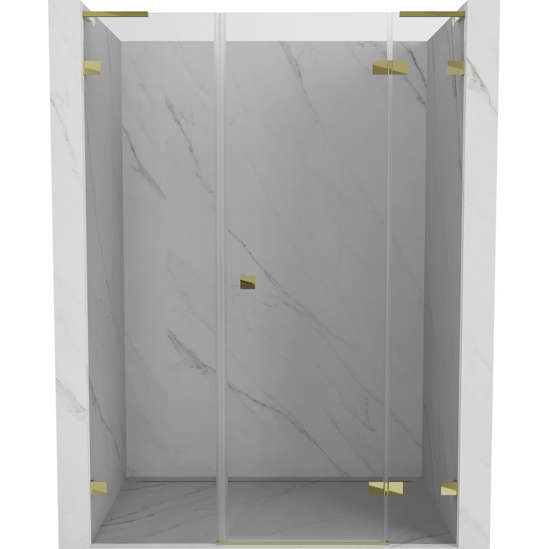 Mexen Lunar L dešinės pusės dušo durelės, 120 cm, skaidrios, auksinės - 834SL-120-050-50-00-P