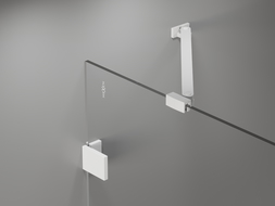 Mexen Lunar vonios sienelė, 2-durų kairė, 130 x 150 cm, permatomas, baltas - 897-130-100-20-00-L