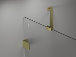 Mexen Lunar stagnantis vonios sienelė 2-dalių kairė 130 x 150 cm, permatoma, auksinė šlifuota - 897-130-100-55-00-L