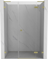 Mexen Lunar L dešinės pusės dušo durys, 130 cm, skaidrios, auksinės matinės - 834SL-130-050-55-00-P