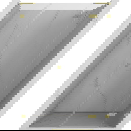 Mexen Lunar L dešinės pusės dušo durys, atveriamos, 150 cm, permatomos, aukso matinės - 834SL-150-050-55-00-P