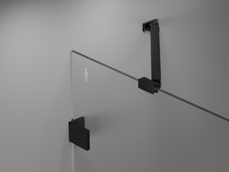 Mexen Lunar vonios ekranas 2-duris kairysis 110 x 150 cm, skaidrus, juodas - 897-110-100-70-00-L