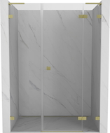 Mexen Lunar L dešinės pusės dušo durys 155 cm, skaidrios, aukso spalvos matinės - 834SL-155-050-55-00-P
