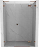 Mexen Lunar L dešinės pusės dušo durys, 130 cm, skaidrus stiklas, rausvas auksas - 834SL-130-050-60-00-P