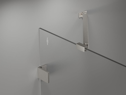 Mexen Lunar dvigubas kairinis vonios ekranas 110 x 150 cm, skaidrus, šlifuotas nikelis - 897-110-100-97-00-L