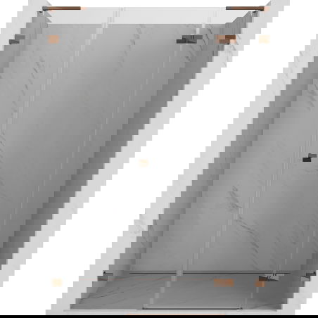 Mexen Lunar L dešinės pusės dušo durys 135 cm, permatomos, rožinis auksas - 834SL-135-050-60-00-P