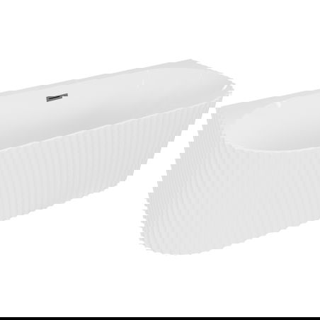 Mexen Sella laisvai stovinti sieninė rifliuota vonia 170 x 80 cm, balta blizgi, gun metal perpylimas - 52711708000-95