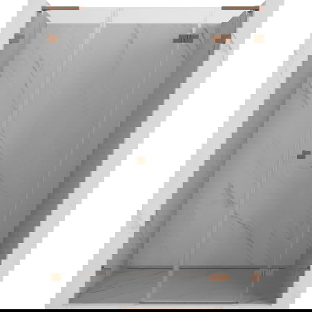 Mexen Lunar L atveriamos dušo durys, dešinės 125 cm, skaidrios, šlifuotas varis - 834SL-125-050-65-00-P