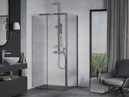 Mexen Apia stiklinė dušo kabina 140 x 80 cm, skaidri, chromuota - 840-140-080-01-00