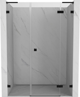 Mexen Lunar L dešinės pusės atveriamos dušo durys 155 cm, skaidrios, juodos - 834SL-155-050-70-00-P