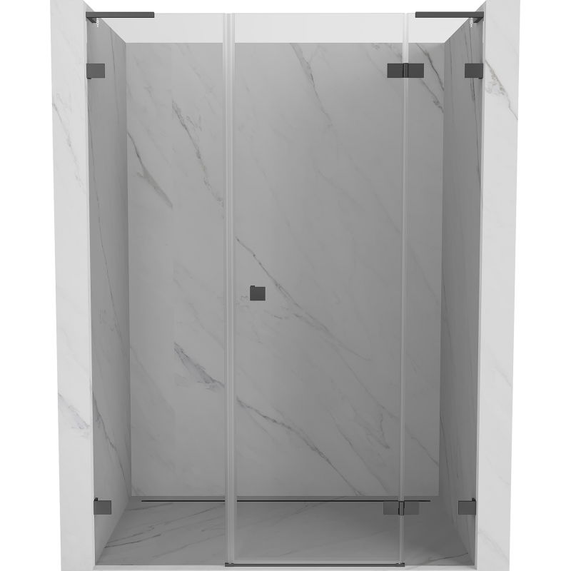Mexen Lunar L atveriamos dušo durys dešinės 135 cm, permatomos, tamsus metalas - 834SL-135-050-95-00-P