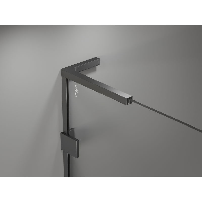 Mexen Lunar L dešinės pusės stiklinės dušo durys 155 cm, permatomos, ginklo metalo - 834SL-155-050-95-00-P