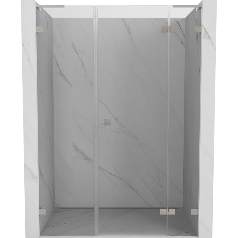 Mexen Lunar L dešinės pusės atidaromos dušo durys 125 cm, skaidrios, šlifuotas nikelis - 834SL-125-050-97-00-P