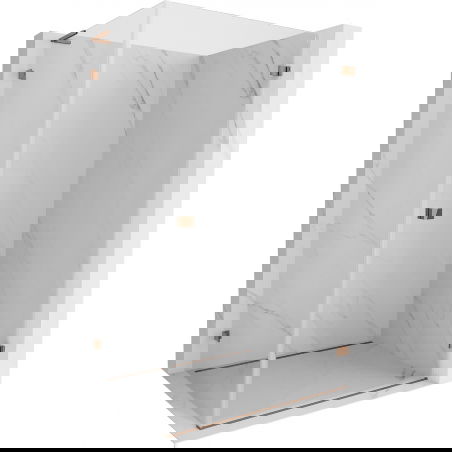 Mexen Lunar-B L atsidaromos dešinės pusės dušo kabina 100 x 90 cm, permatoma, rožinis auksas - 832L-100-090-60-00-P