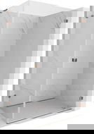 Mexen Lunar-B L dešinysis pakabinamas dušo kabinas 100 x 90 cm, skaidrus, rausvas auksas - 832L-100-090-60-00-P