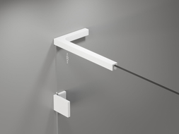 Mexen Lunar L vonios ekranas, 2-dalinis kairysis 110 x 150 cm, permatomas, baltas - 897L-110-100-20-00-L