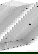 Mexen Lunar-B L atidaroma dešinė dušo kabina 95 x 90 cm, permatoma, juoda - 832L-095-090-70-00-P