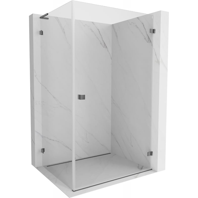 Mexen Lunar-B L dešinė pusė, varstomi dušo durys 75 x 70 cm, permatomas, šautinis metalas - 832L-075-070-95-00-P