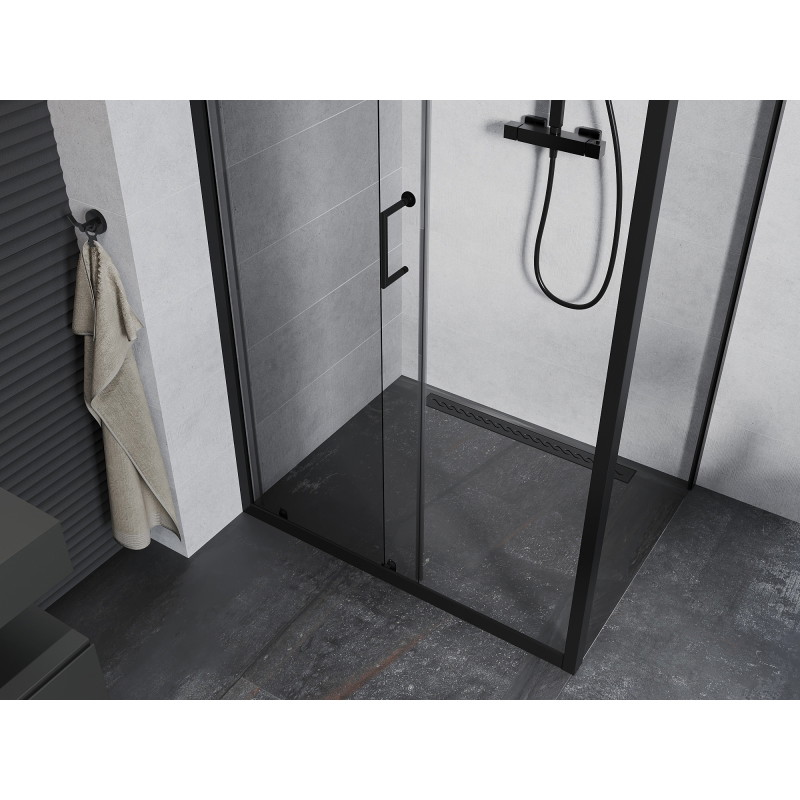 Mexen Apia stumdomoji dušo kabina 135 x 80 cm, skaidri, juoda - 840-135-080-70-00