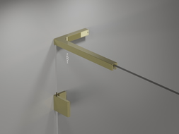 Mexen Lunar L vonios sienelė, 2-durų, dešinė, 90 x 150 cm, permatoma, auksinė - 897L-090-100-50-00-P